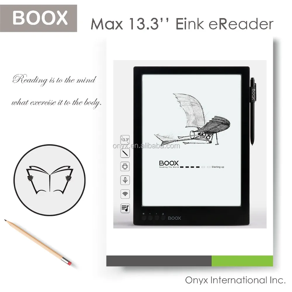 pdf e books ereader e-ink tablet 13.3 inch android ebooks reader boox max carta