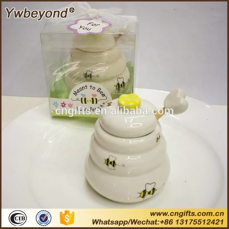 Ywbeyond Door Gifts Souvenirs wedding thank you gifts for guests Meant to Bee Porcelain Ceramic Honey  bee Pot
