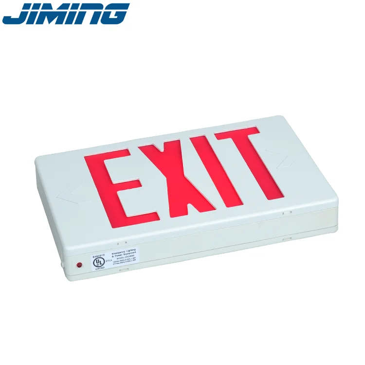 Made by JIMING UL & cUL Approved Hotel use NFPA Exit Sign LED -CHINA TOP 1 Emergency egress lighting battery backup
