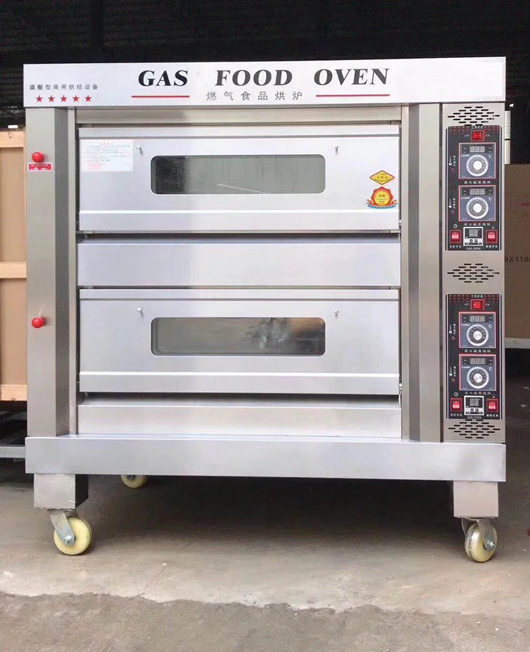 
Commercial free standing pizza cake cooking gas blue flame 2 deck gas baking oven prices in pakistan 