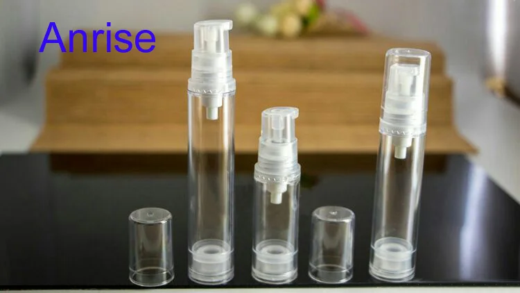 Trials Type 5ml 10ml Clear Acrylic Airless Pump Bottle refill Small Spray Airless Bottle for Cream Cosmetic with Clear Cap