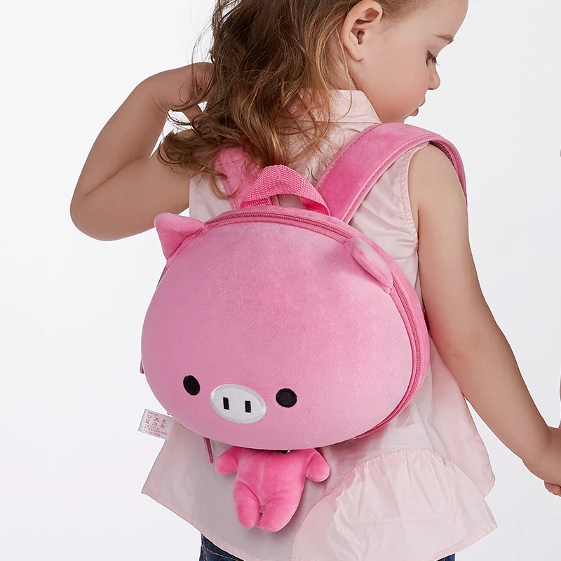 Supercute brand EVA+Plush pink color school backpack, backpack toddler cartoon 3d bags toddler girl backpack