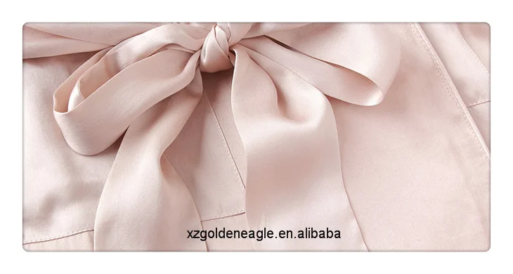 Женская пижама 100% шелк длинный халат Женская одежда для сна с карманами