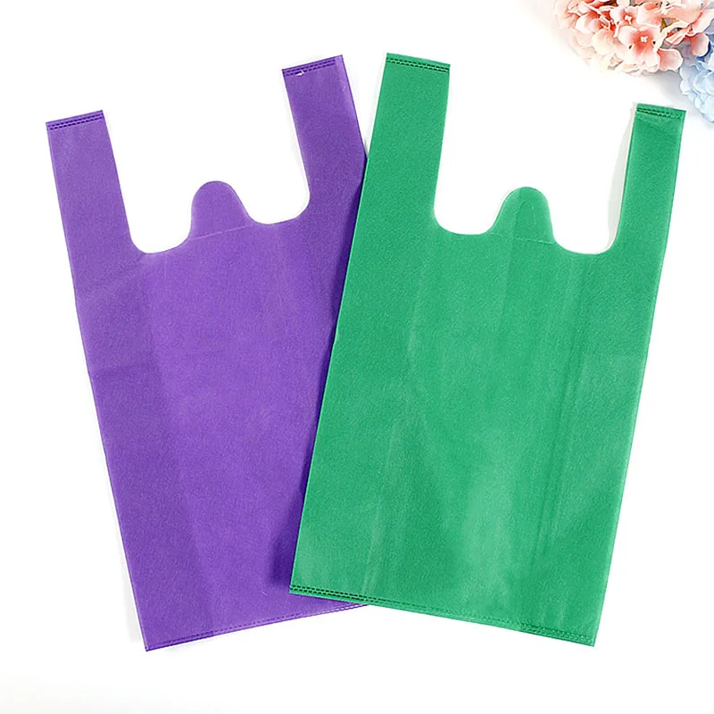 Colorful logo printed non woven t shirt bags image non woven bag for shopping