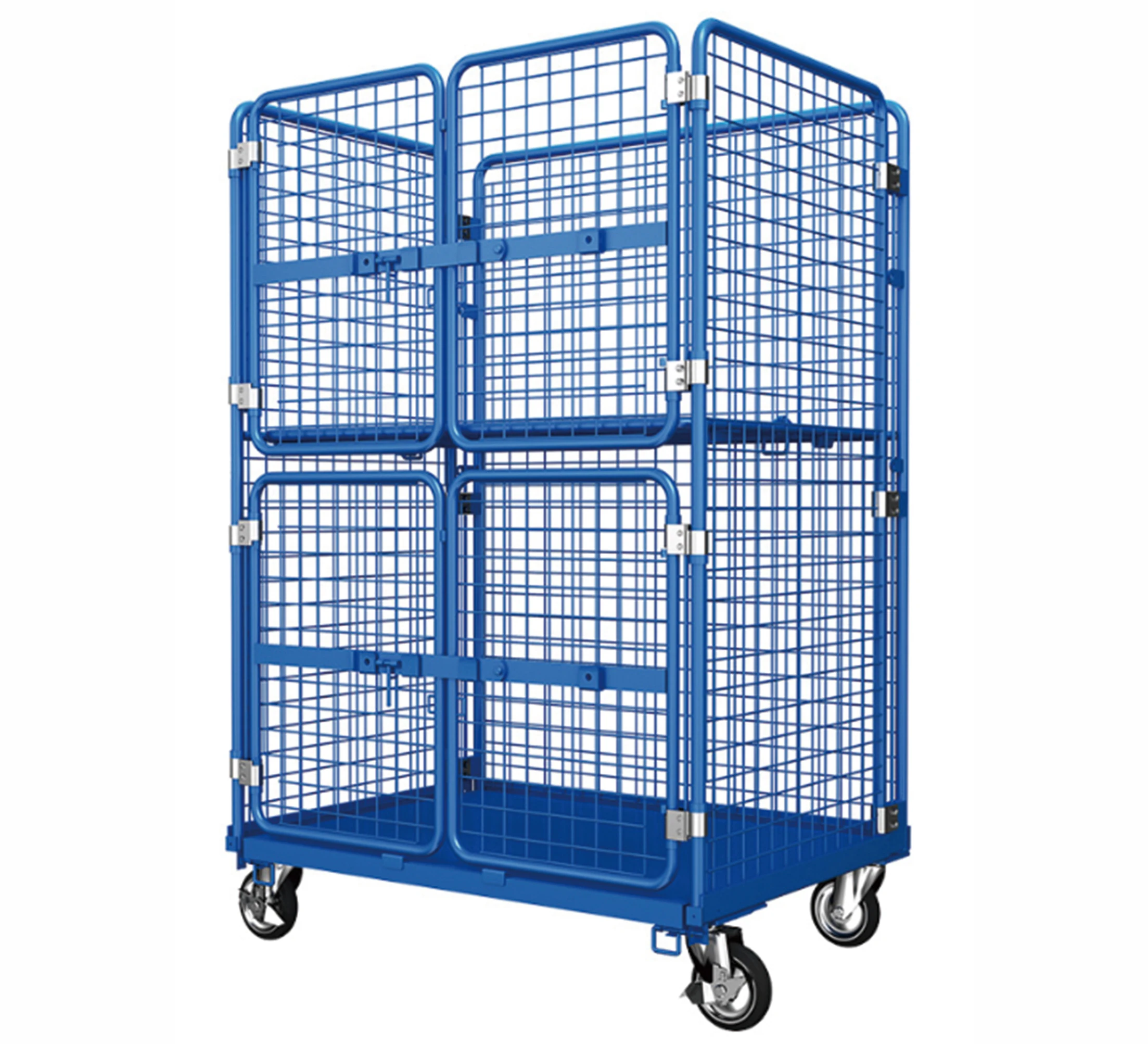 Трехсторонняя открытая передняя сетчатая поддон стальная складная тележка для хранения TC4642 защитная
