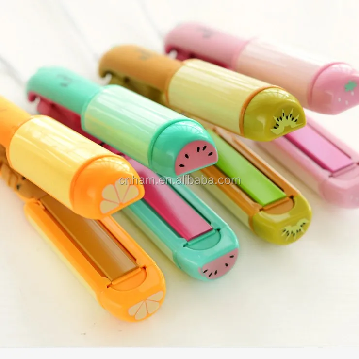 2 in 1 hair curling iron 4 color fruit style small hair straightener