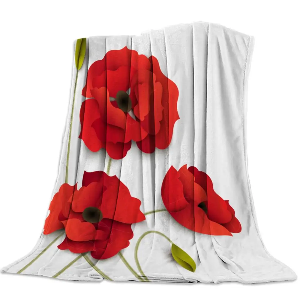 
Red Rose Printing Super Soft Full Fleece Custom Baby Blanket For Kids 