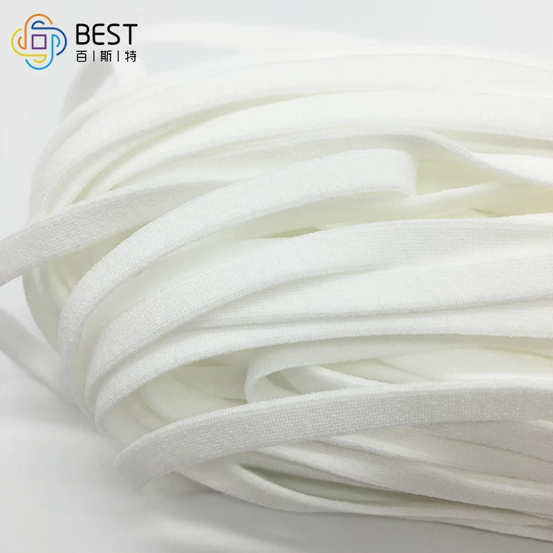 3.5mm 4mm 4.5mm 5mm 6mm white flat elastic band earloop for webbing