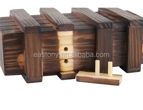 Eastommy Magic Wooden Box with Extra Secure Secret Drawer,Magic Compartment Wooden Puzzle Box with Secret Drawer Brain Teaser