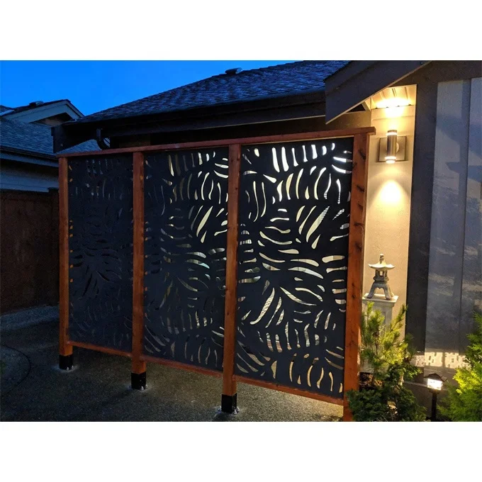 Frameless Laser Cut Privacy Screen Garden Wall Panel Decoration Metal Customized CLASSIC Screens & Room Dividers 3d Panels
