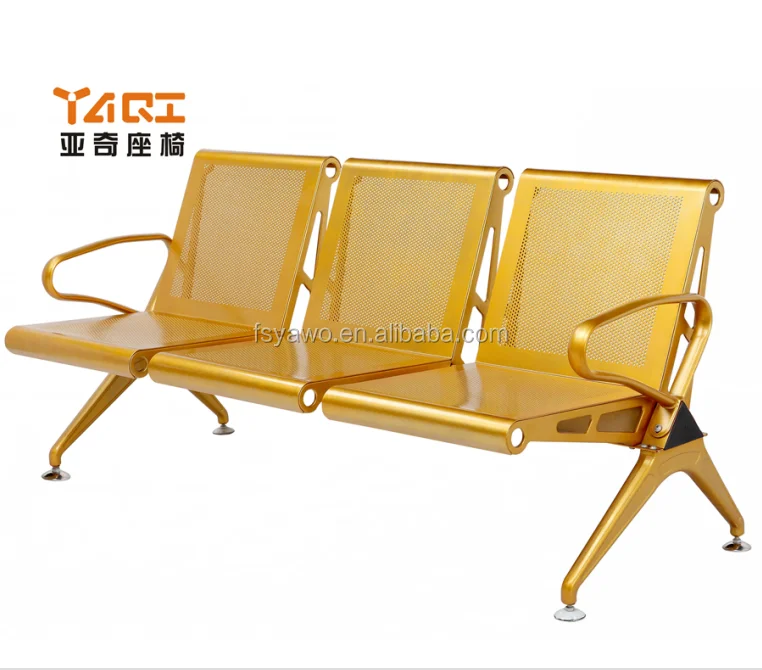 Manufacturer rose golden steel seat back public salon waiting room arm chairs exectuive waiting room chair (YA-34B)