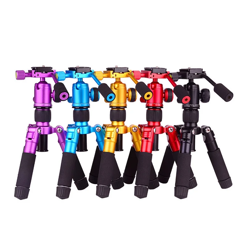Mini Tripod Holder Small Lightweight Tripod 2 Way Fluid Pan Head for DSLR Video Cameras Table Tripod with Pan Head 2 Sections