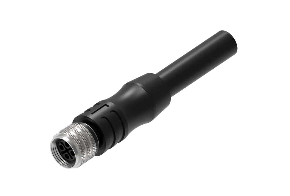 
GSEETECH IP67 M12 S-code Female Straight 90 Degree PRE-MOULDING cable power Connector With Shield Wire 