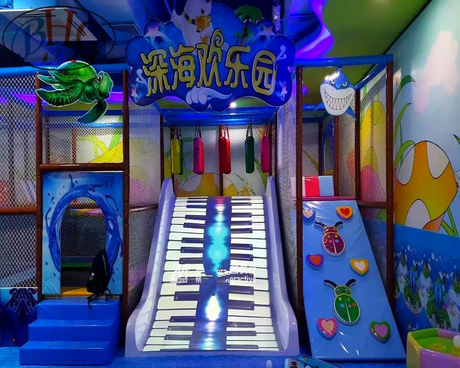 Amusement park equipment soft playground slide AR interactive projector amusement park touch floor game kids