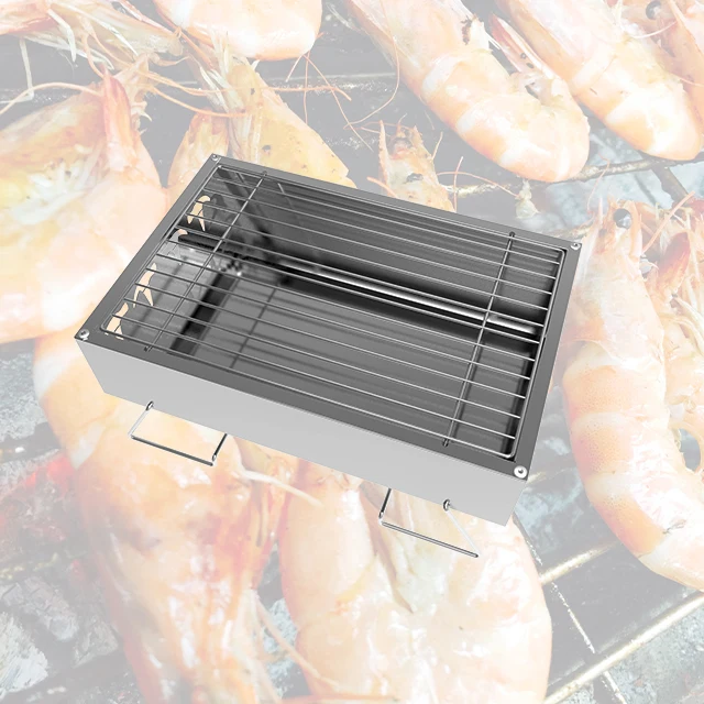 
Outdoor tabletop Mini folding portable bbq grill disposable stainless steel charcoal barbeque grill 