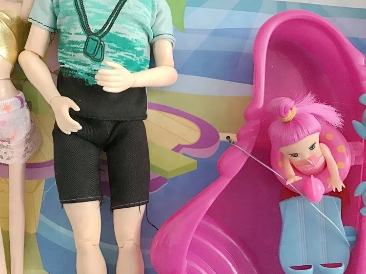 vinyl DIY Assortment family beauty Girl Fashion cloth bathroom accessories Doll Princess baby Kids Toys Birthday Gift Doll toys