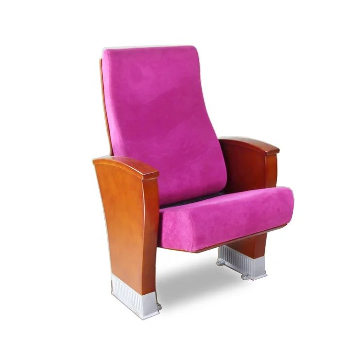 Luxury Style Fabric Upholstered Lecture Hall Chair With Tip-up Seat