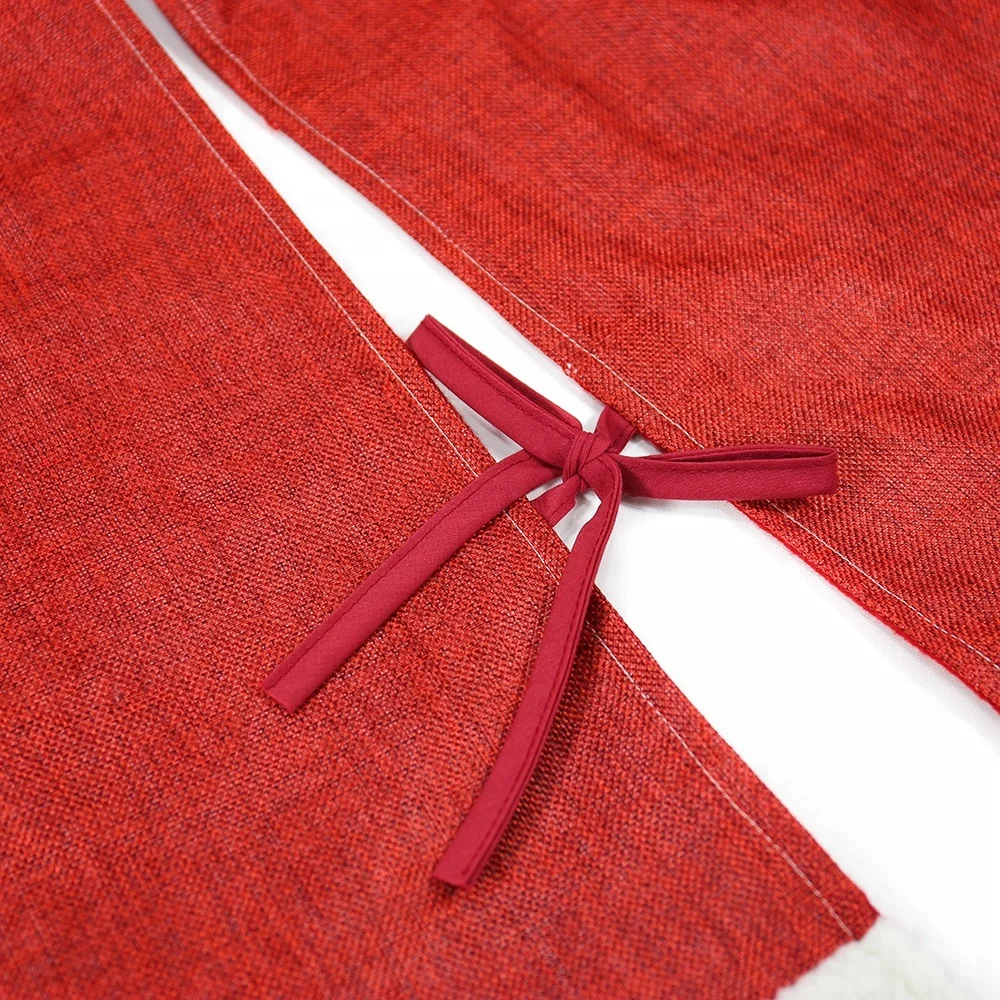 Red snowman linen tree skirt personalised christmas decorations