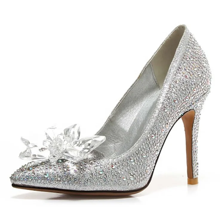 High quality low heel women latest crystal bridal wedding shoes