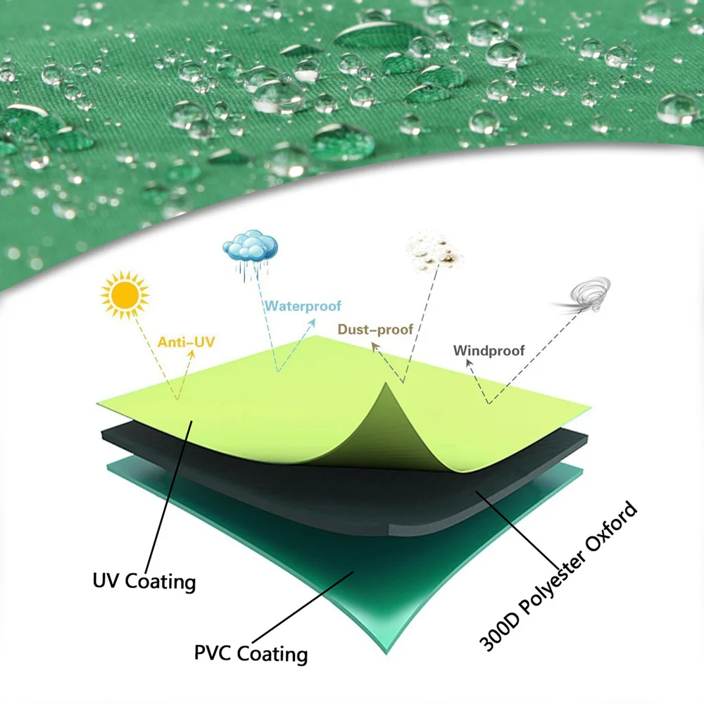 
Protective Patio Garden Furniture Covers Waterproof Square Green Color Outdoor Furniture Cover 