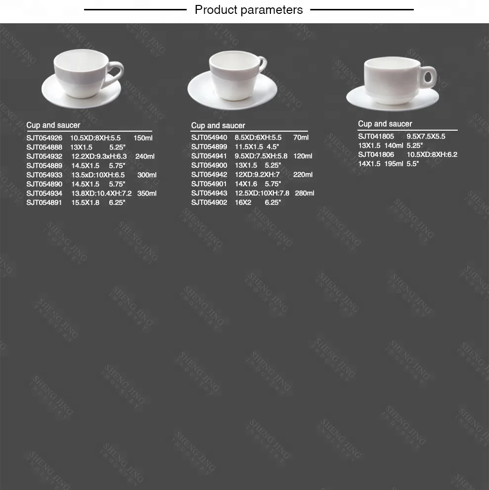 Custom Logo White Ceramic Stackable Tazas Para Cafe De Espresso Cappuccino Porcelain Expresso Coffee Cup and Saucer For Hotel