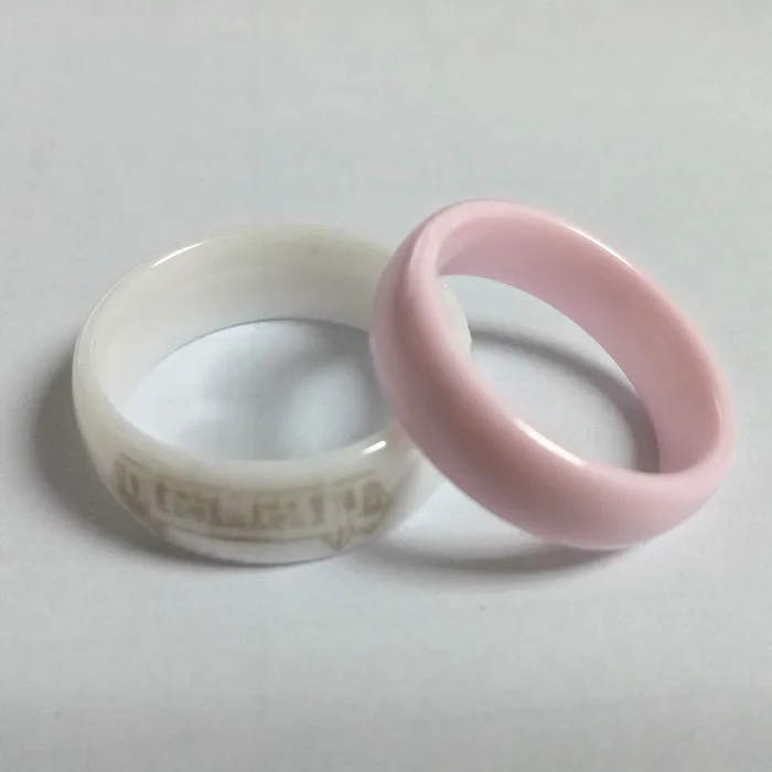Custom image or words laser engraved inside or outside blank ceramic ring jewelry