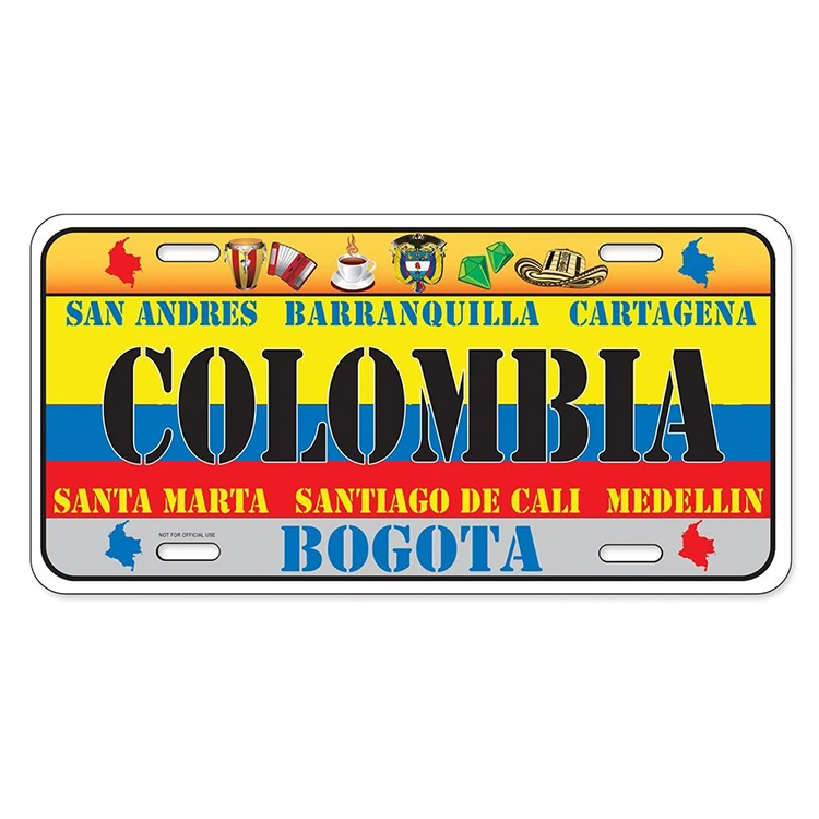 High quality souvenir country flag personality license car number plate designs