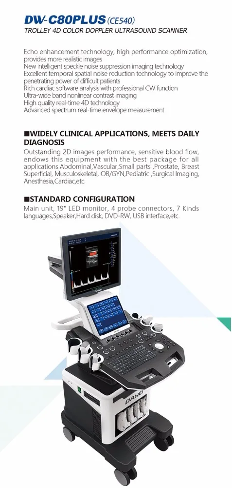 DW-F5 Full Digital doppler ultrasound scanner within short time can delivery to Russian full territory