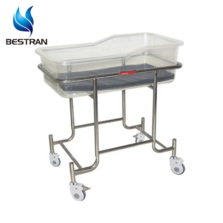 BT-AB101 Height Adjustable Baby Bassinet Cart Mobile Medical Infant Cot Crib Hospital ABS Plastic with Plastic Hospital Bed