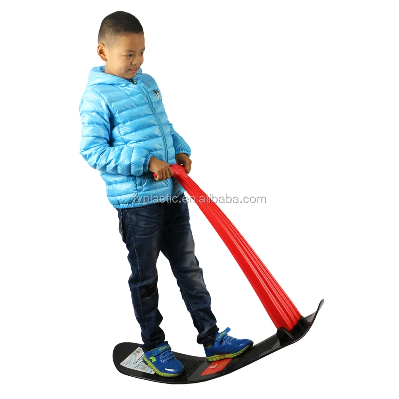 Kids Snow Scooter Ski Scooter Fold-up Snowboard Sledge Folding Sliding Ski Snowboard with Grip Handle Snow Sled