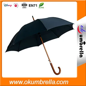 Рекламный и промо зонт трость полуавтомат деревянные ручка и стержень оптом