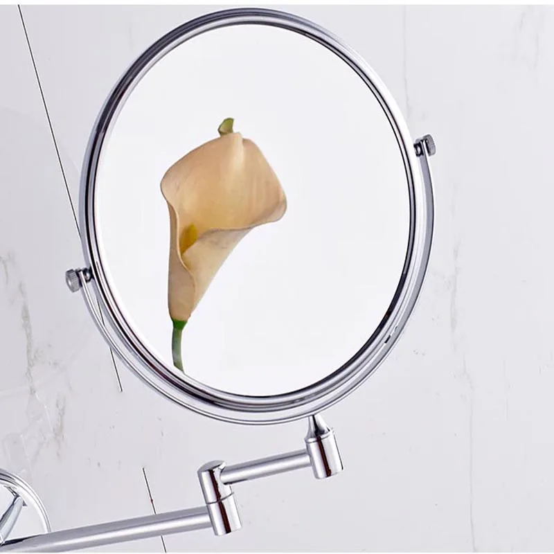 Круглое зеркало для ванной комнаты, настенное раздвижное зеркало для макияжа, зеркало для бритья
