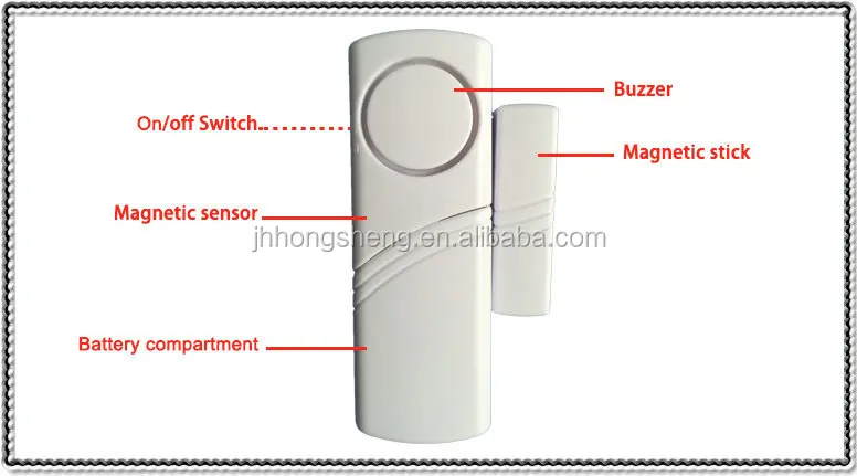 Wireless door and window sensor security alarm bulgar portable alarm with magnetic