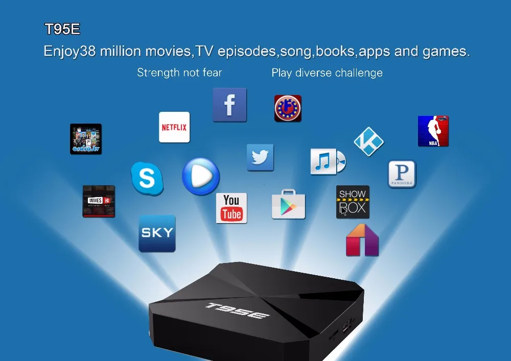 Лучший T95E Android TV BOX Android 5.1 RK3229 Quad Ядро 32bit TV Box 1 ГБ/8 ГБ wi-fi 2.4 ГГц поддержка 4 К