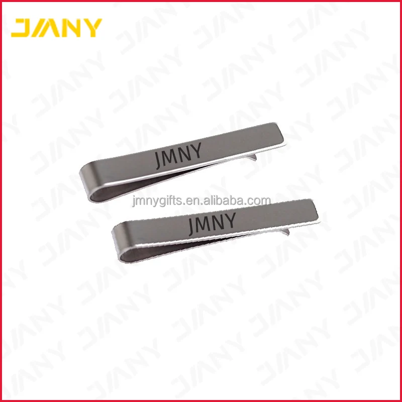 Custom Logo Men Tie Clip , Gold Silver and Black Classic Tie Bar