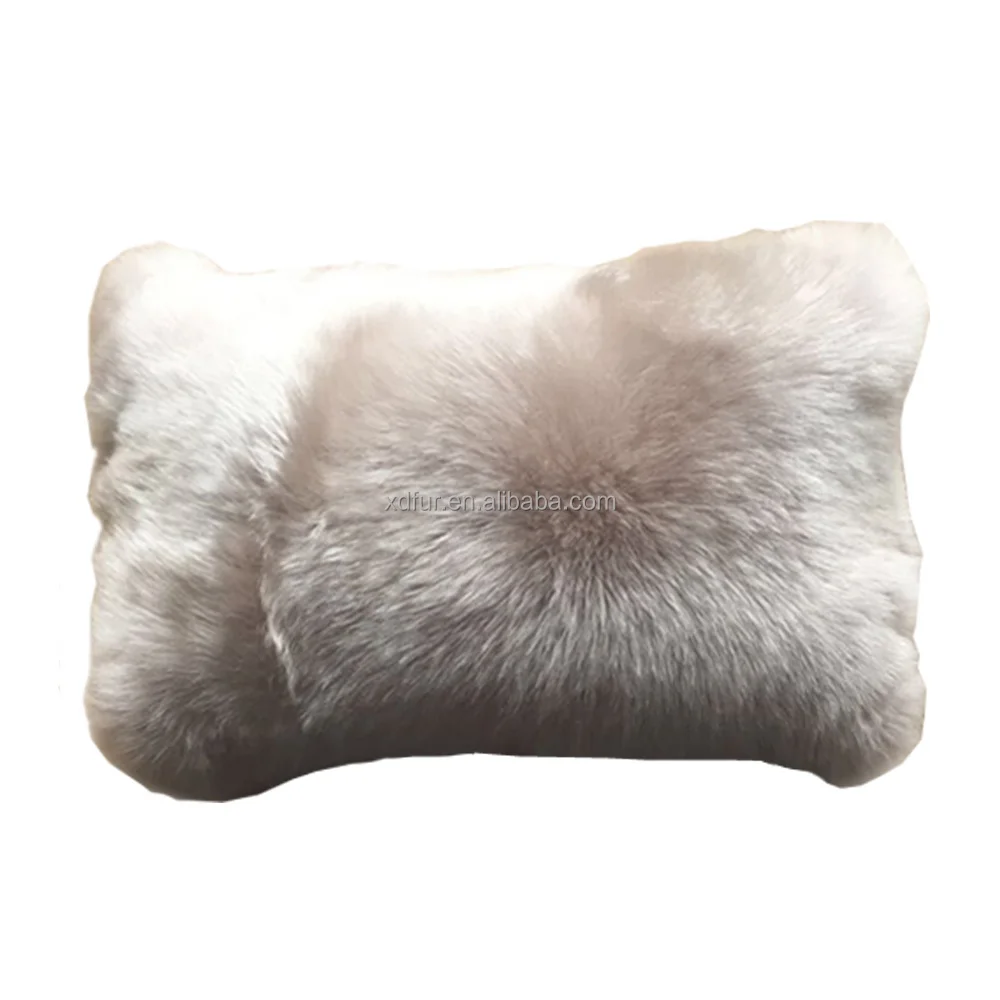China wholesale hot sale genuine decorative lambskin sheep fur toss throw cushion pillows