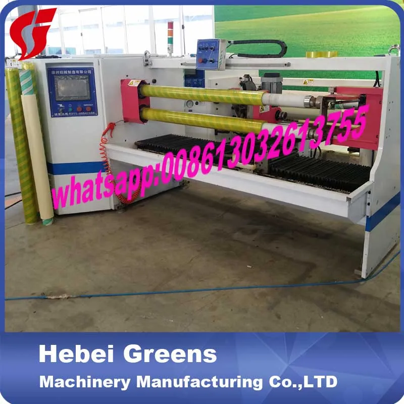 Double shafts bopp tape roll cutting machine/adhesive paper tape cutting machine