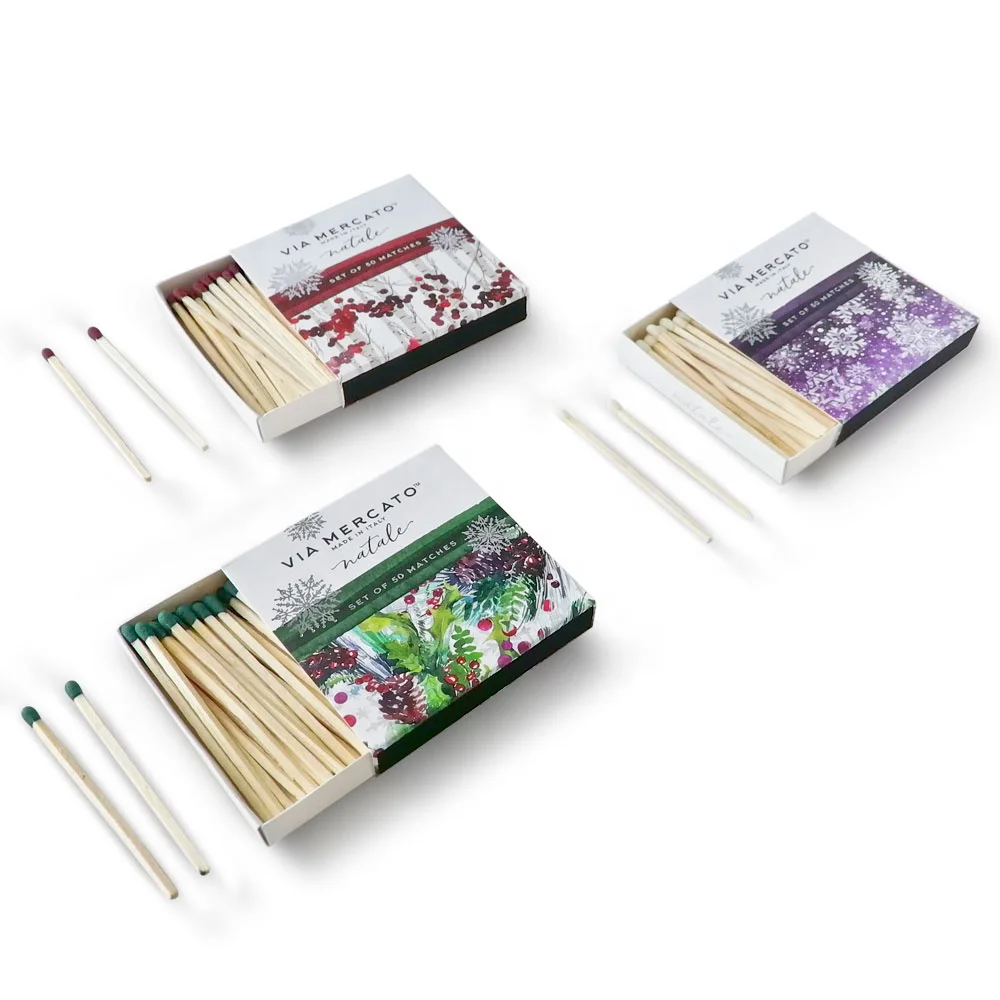 Top quality wooden safety candle matches colorful match head promotional matches
