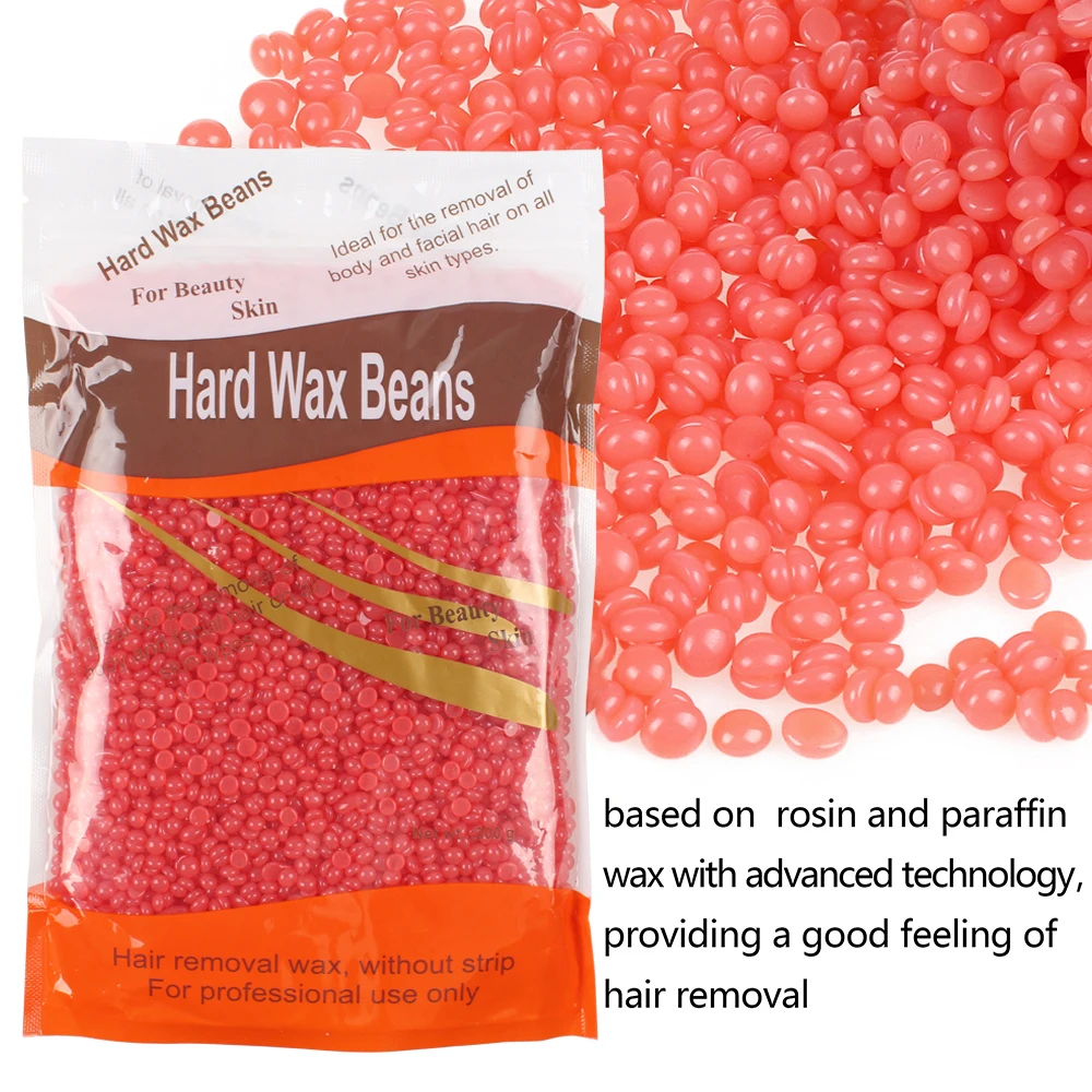 strawberry Depilatory pure  hard beads/granules hot film wax beans for hair removal 300g  hard wax  wax bean