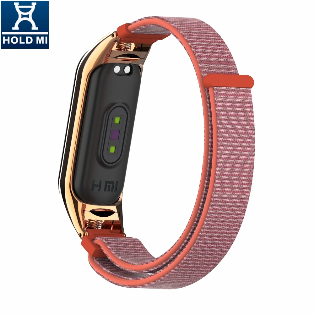 ODM Holdmi new arrival 43031 series nectarine color 14mm nylon watch band for xiaomi band 4