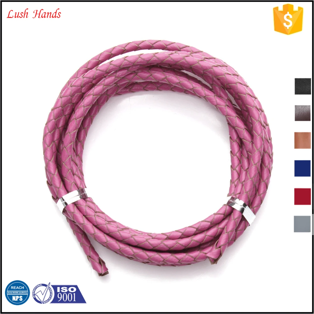 
2.5mm 5mm 6mm 8mm Colors Round Braided Leather cord 