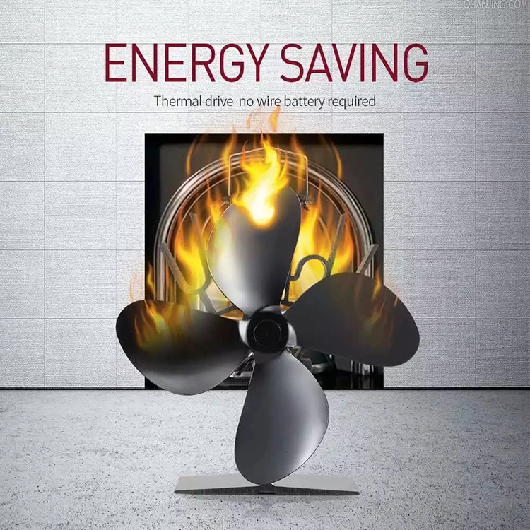 Winter Outdoor Camping Warm Up Heater Heat Powered 4 Blades Silent Ecofan Gas Stove Top Fan Wood Pellet Fireplace