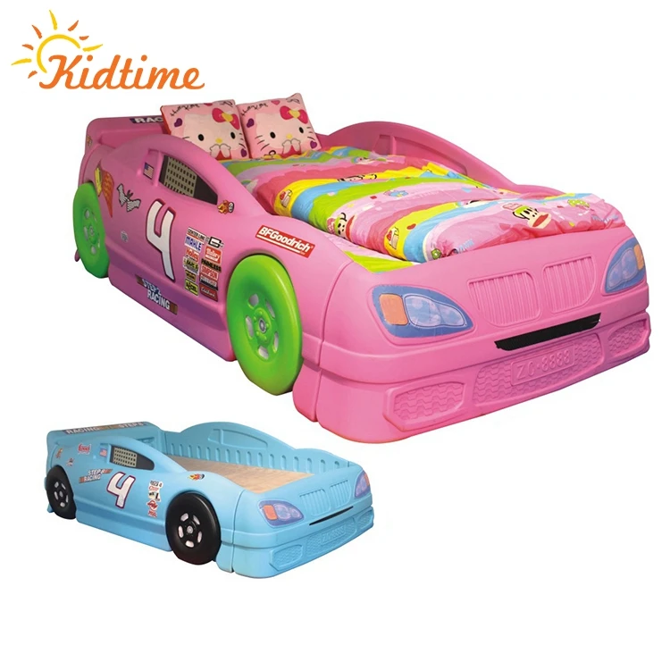 Factory custom colorful kids furniture car shape plastic children bed for preschool