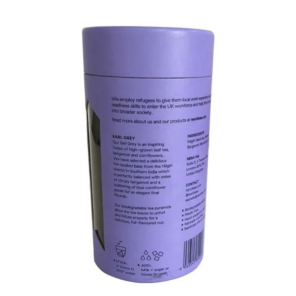 
CMYK printing cylinder custom kraft paper tube with window 