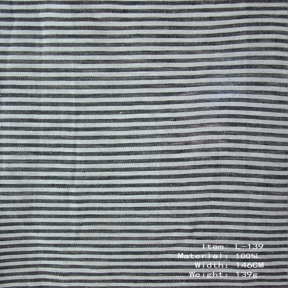 Wholesale Washed Pure 100% Linen Fabric ,Stripe Linen Fabric In Stock