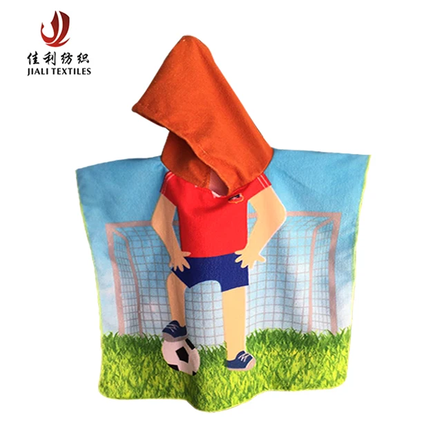 
Custom Logo Kids Beach Hooded Poncho Towel Knitted Boys Girls Mermaid Towels For Children 