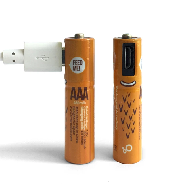 New Arrival Factory Supplier Micro USB AA Size Rechargeable Battery 1.2V 450mah 1000mah Cheap Cost AA aaa Batteries