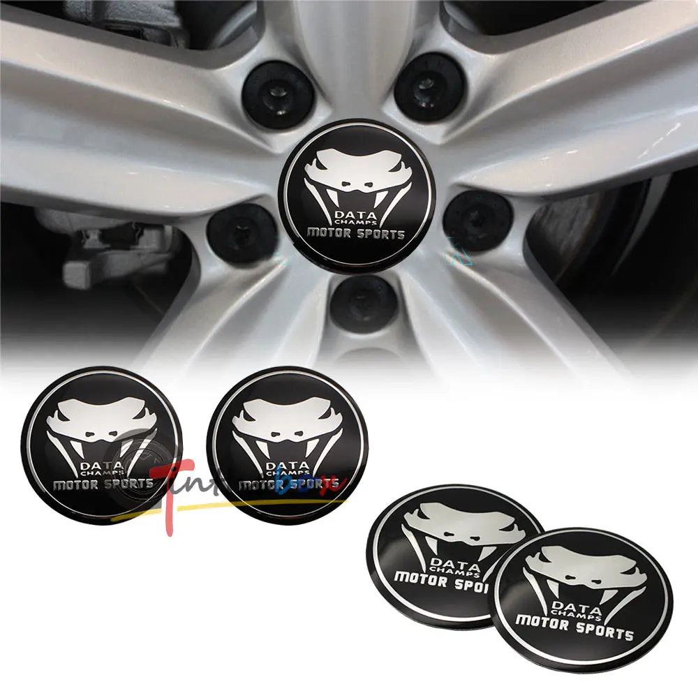 
4PCS 56.5mm Wheel Center Hub Caps Shelby DATA Emblem Badge Sticker For Mustang 