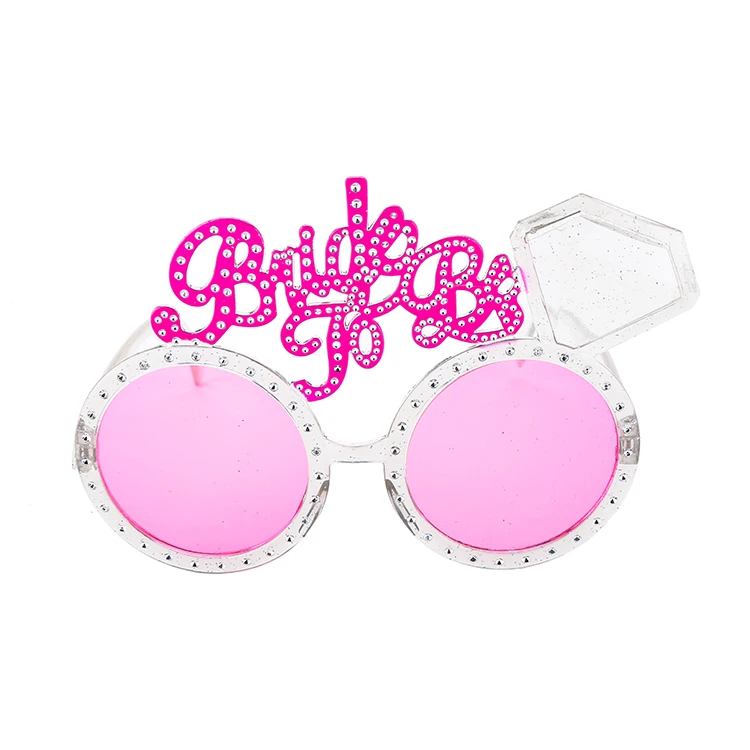 
Wholesale bride to be badge hen night party pink glasses , novelty team bride bachelorette party glasses 