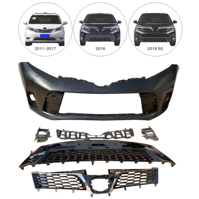 Very Durable Sienna Body Kits Front and Rear Bumper Body Kit For Toyota 2018